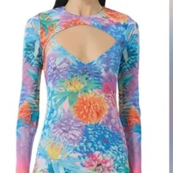 NWT AFRM Neon floral 2-peice dress, size Medium - Picture 2 of 4